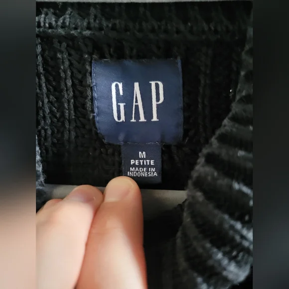 GAP Femme Shaker Barrel Sleeve Knit Cowlneck Sweater Womens Medium Petite - Picture 7 of 10